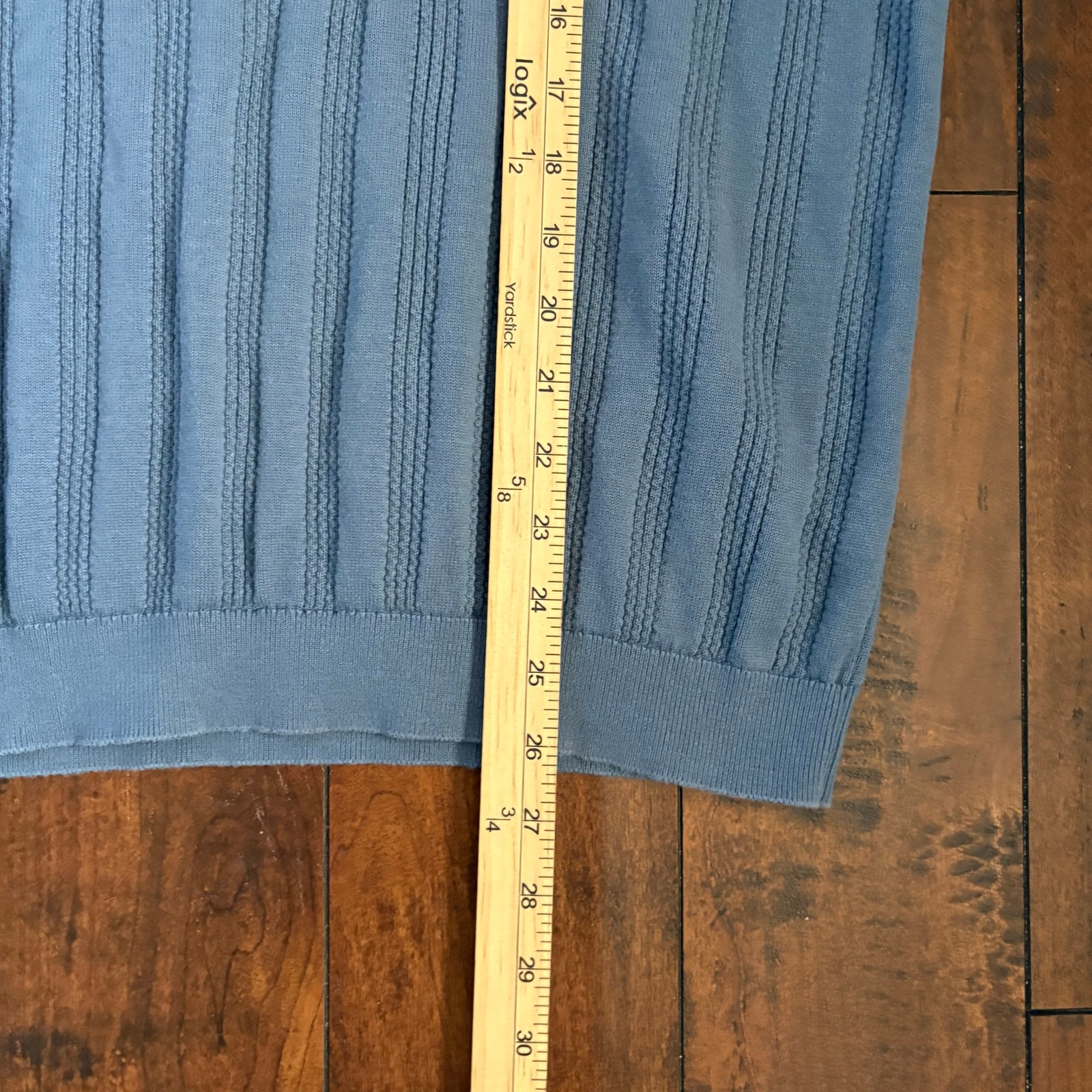Octobre Editions Rio Knit Polo Mens Xl Steel Blue Ribbed Golf Luxury Classic — image 4 of 7
